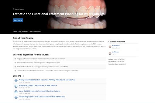 Esthetic and Functional Treatment Planning for Wear Patients