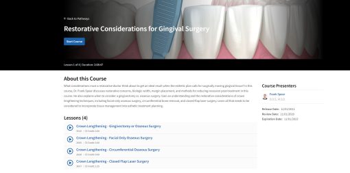 Restorative Considerations for Gingival Surgery