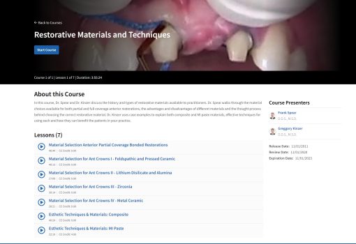 Restorative Materials and Techniques