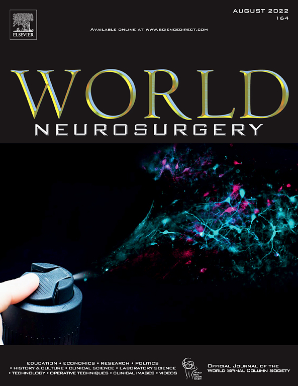 World Neurosurgery 2022 Volumes 157-166 PDF World Neurosurgery 2022 Volumes 157-166 PDF
