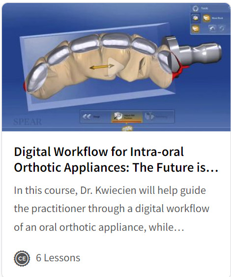 Digital Workflow for Intra-oral Orthotic Appliances: The Future is Here