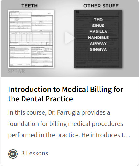 Introduction to Medical Billing for the Dental Practice